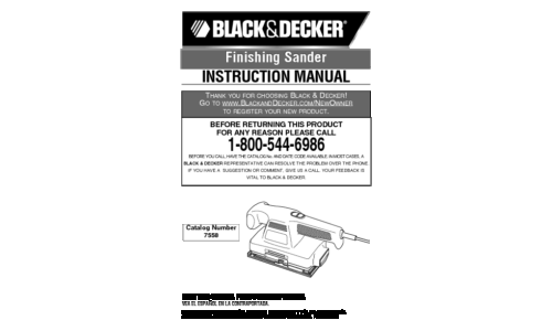 Black and Decker 7558 User Manual