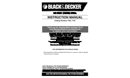 Black and Decker 7152 User Manual