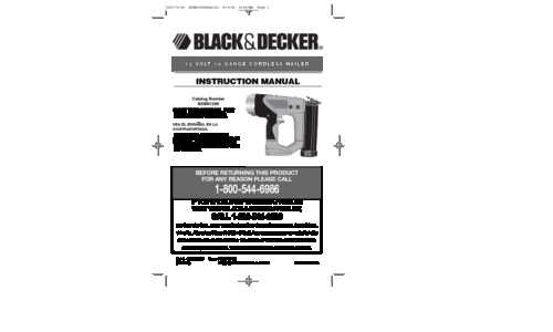 Black and Decker 625779-00 User Manual