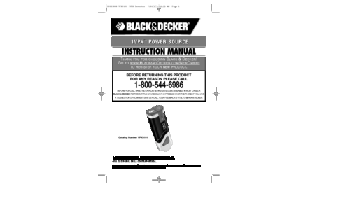 Black and Decker 1VPX 90521888 User Manual