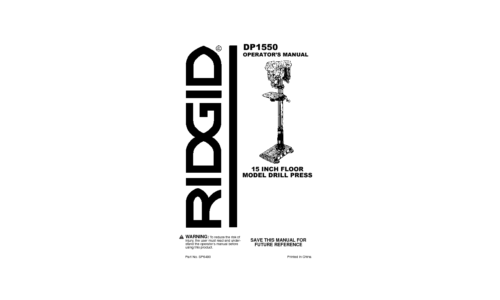 RIDGID DP15501 User Manual