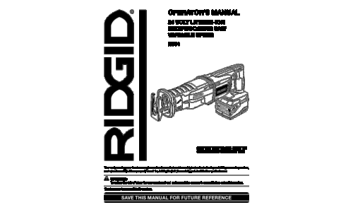 RIDGID Cordless Saw R854 User Manual