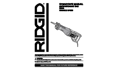 RIDGID Cordless Saw R3000 User Manual