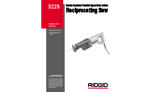 RIDGID Cordless Saw 5228 User Manual