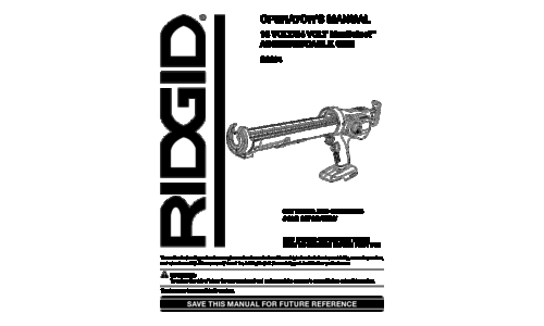 RIDGID Caulking Gun R8804 User Manual