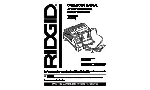 RIDGID Battery Charger R85009 User Manual