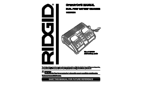 RIDGID Battery Charger 140276004 User Manual