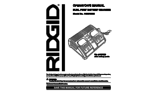 RIDGID Battery Charger 140276002 User Manual