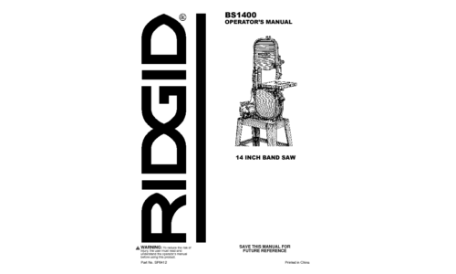 RIDGID BS1400 User Manual