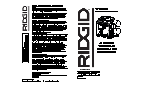 RIDGID Air Compressor OF25135A User Manual