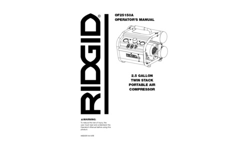 RIDGID Air Compressor IN625301AV User Manual