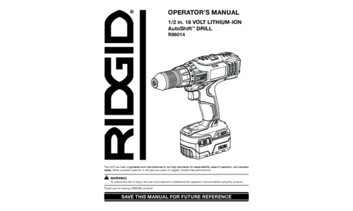 RIDGID AUTOSHIFT R86014 User Manual