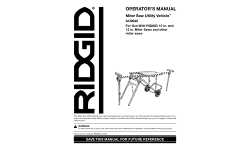 RIDGID AC9940 User Manual