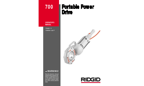 RIDGID 700 User Manual