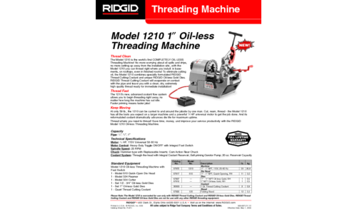 RIDGID 1210 User Manual
