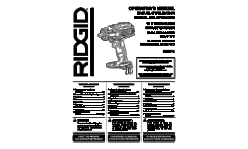 Ridgid R86011 18v Impact Driver User Manual
