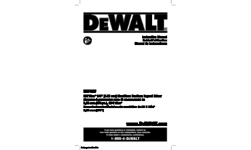 DeWalt DCF887B Impact Driver User Manual