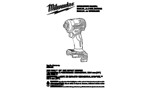 Milwaukee M18 Impact Driver 2953-20 User Manual