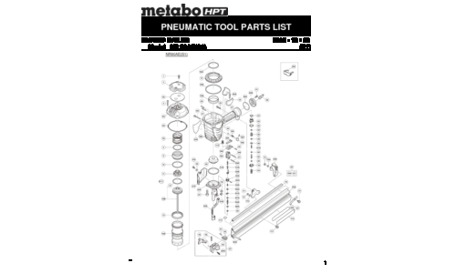 Metabo Framing Nailer NR90AE Parts List