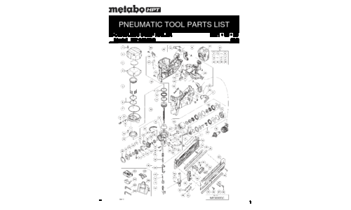 Metabo Cordless Framing Nailer NR3690DC Parts List