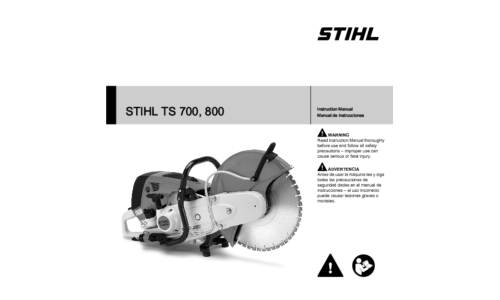 Stihl TS 700, 800 Cutter User Manual