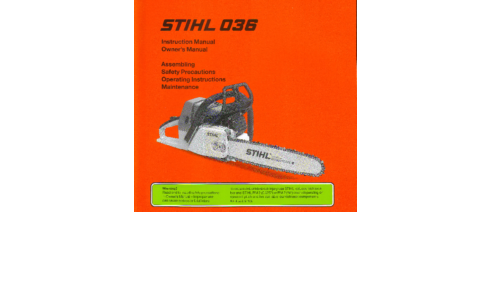 Stihl 036 Chainsaw User Manual