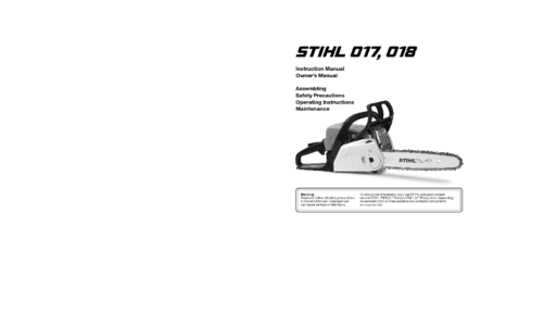 Stihl 017, 018 Chainsaw User Manual