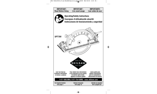 Skilsaw SPT70V Circular Saw User Manual