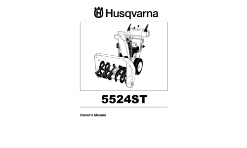Husqvarna   HU 5524 ST A 954223067 2002-09 Snow Thrower User Manual