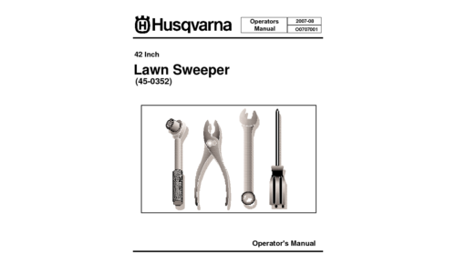 Husqvarna   695 20 00-20 42 in Sweeper 45-0352 2007-08 Accessory (Ride Mower) User Manual