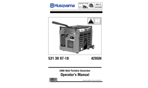 Husqvarna   420 GN 2007-12 Generator User Manual