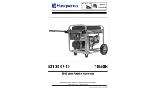 Husqvarna   1055 GN 2007-12 Generator User Manual