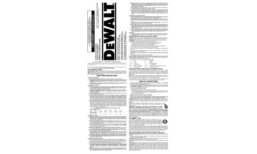 DeWalt Work Light DC527 User Manual