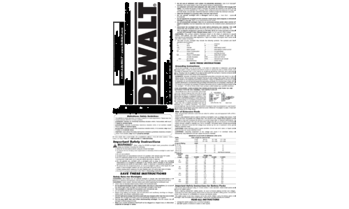 DeWalt Work Light DC020 User Manual