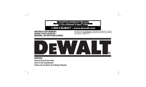 DeWalt Saw DWS520K User Manual