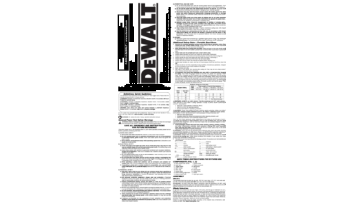 DeWalt Saw DWM120 User Manual