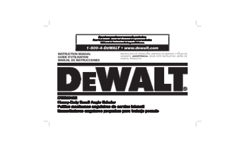 DeWalt Saw DWE46102 User Manual