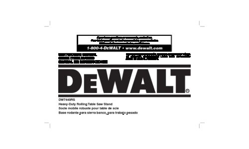 DeWalt Saw DW7440RS User Manual