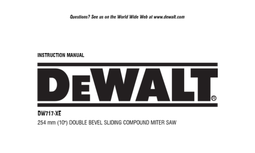 DeWalt Saw DW717 User Manual