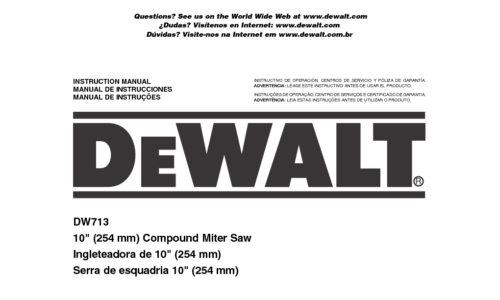 DeWalt Saw DW713 User Manual
