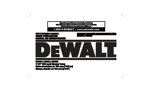 DeWalt Saw DW367 User Manual