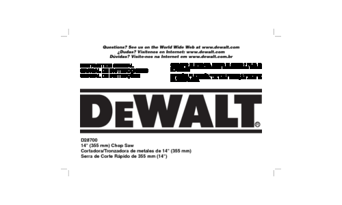 DeWalt Saw D28700 User Guide