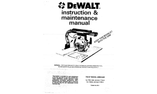 DeWalt Saw 3400 User Manual