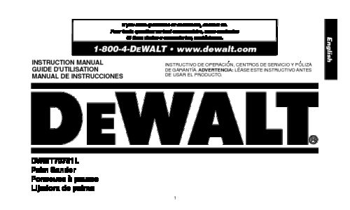 DeWalt Sander DWMT70781L User Manual