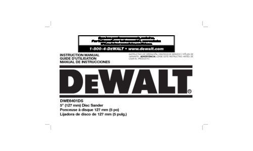 DeWalt Sander DWE6401DS User Manual