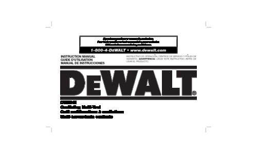 DeWalt Sander DWE315 User Manual