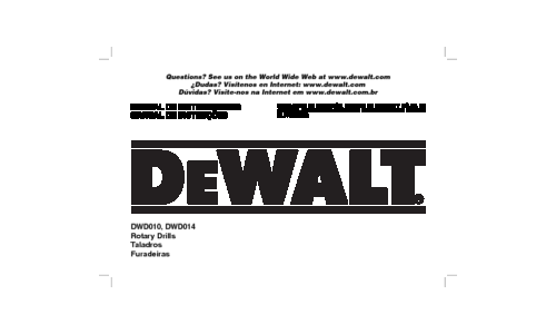 DeWalt DWD014 User Manual