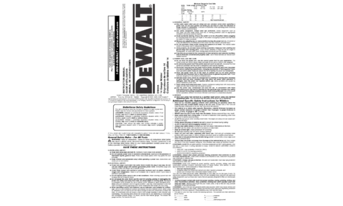 DeWalt DW898 User Manual