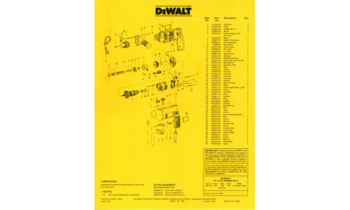 DeWalt DW512 VSR Hammer Drill Parts List