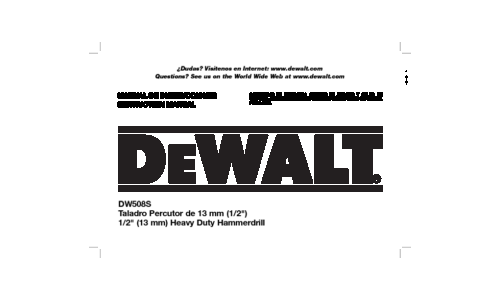 DeWalt DW508S User Manual